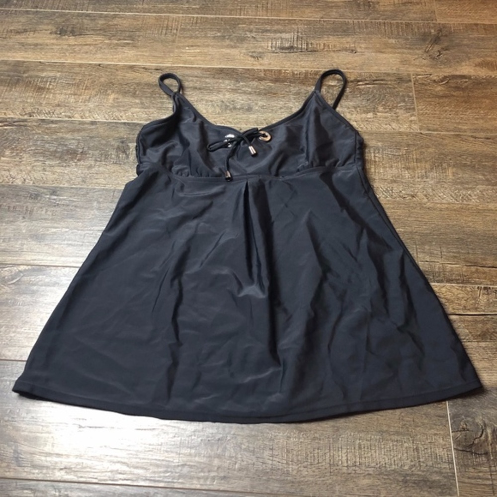 Anne Cole Black Tankini Top Swim Suit ((Size 10))